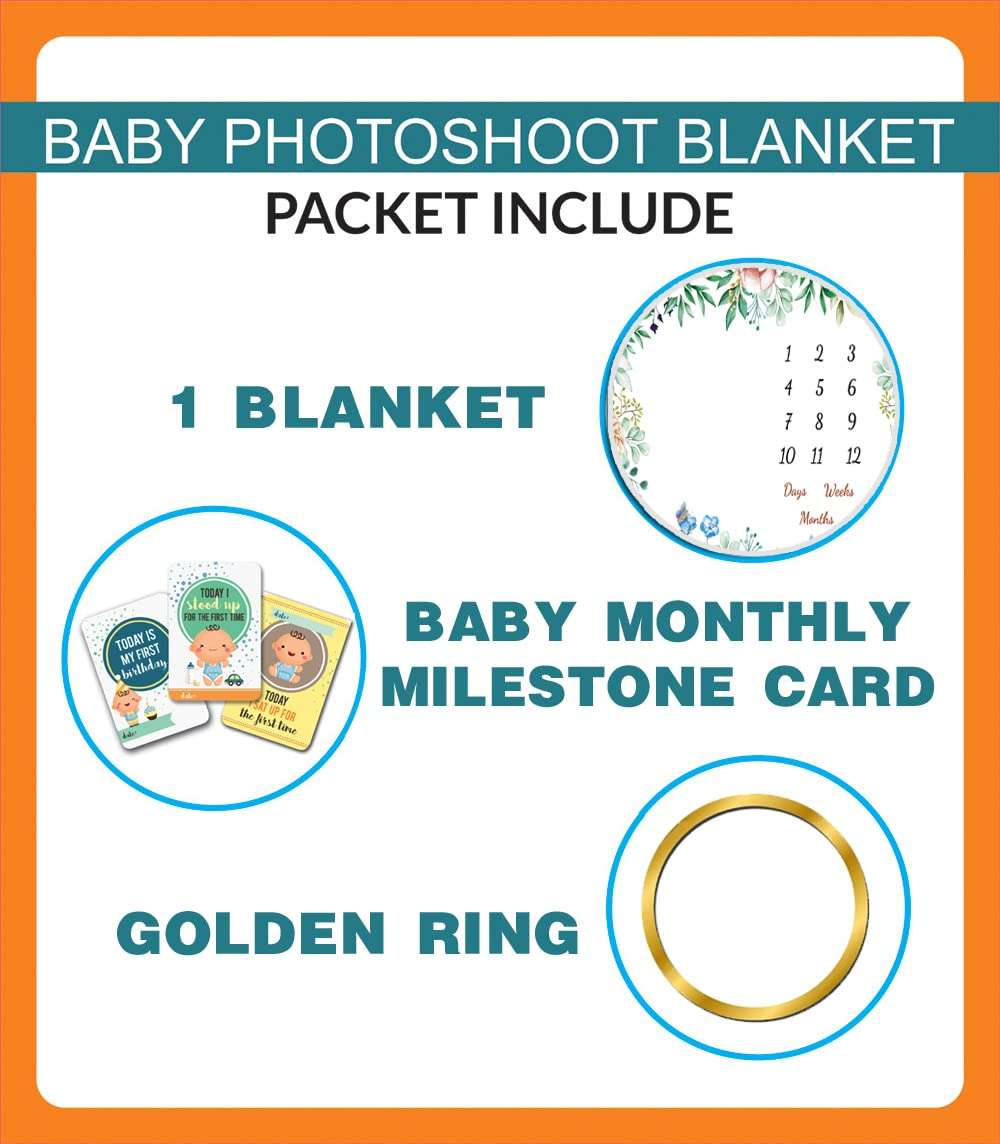 Custom Catch Monthly Milestone Blanket | 1 to 12 Months | Best for Newborn Boy & Girl, Multicolor, Cotton, Skin Friendly, Count 1 (U1) (U1) 4
