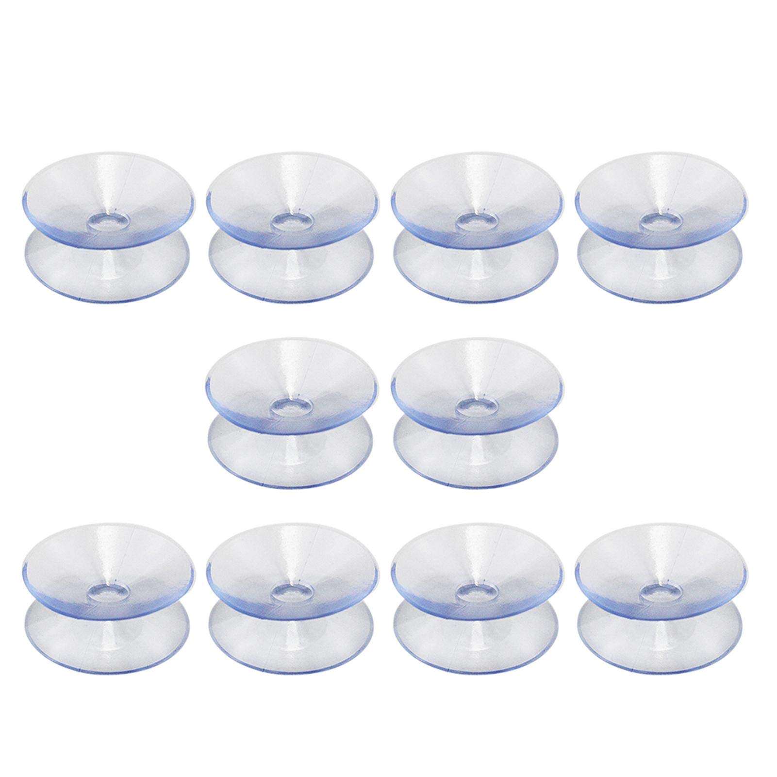 10 Pack Double Sided Suction Cups Compatible with Glass Table Top, Clear Suction Cups Window Hanger Suction Cup Without Hooks Sucker Pads for Home Kitchen Glass Table Top Spacers(Size:35mm) 1