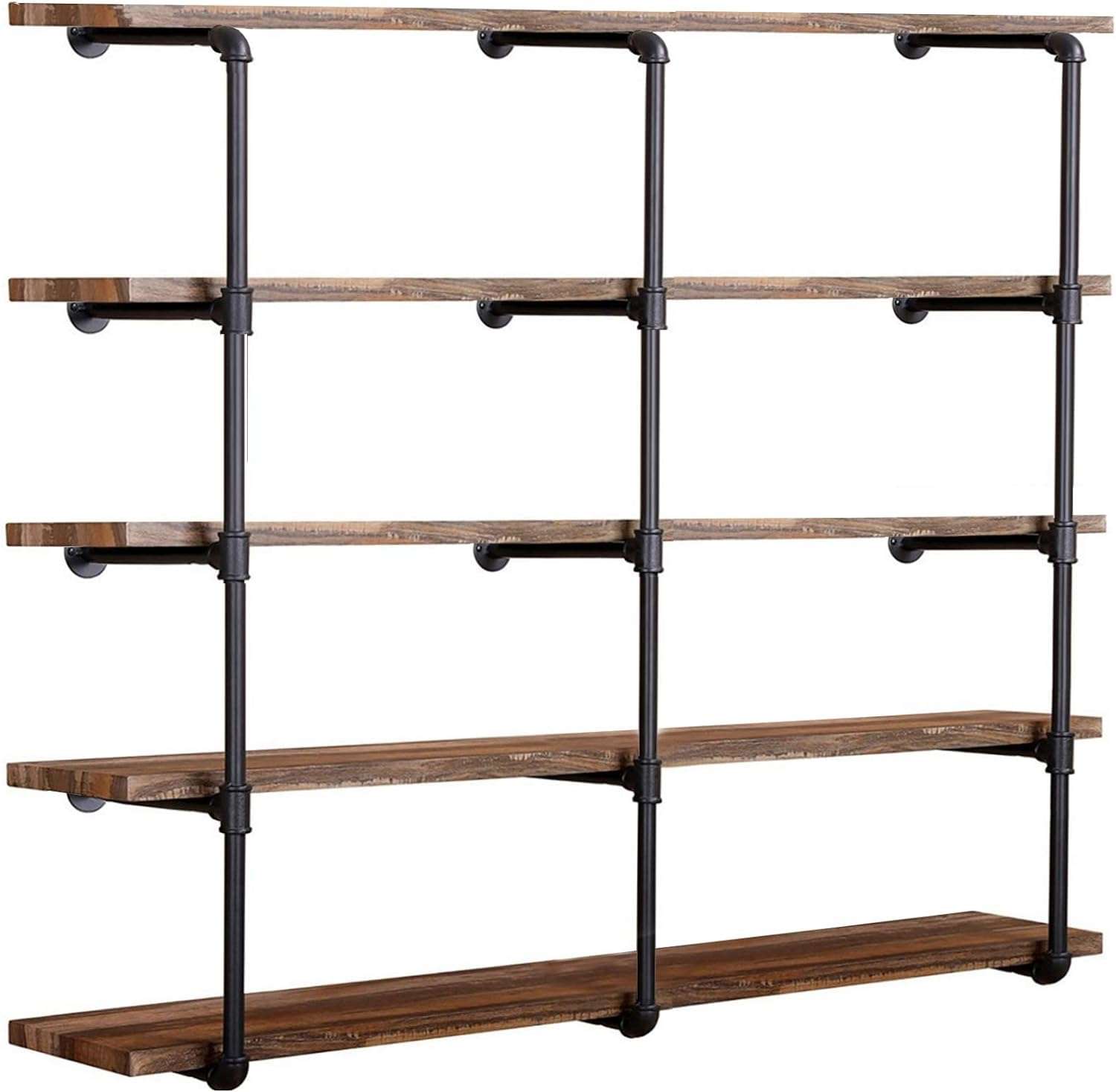 14Deep,3Pcs,Industrial Wall Mount Iron Pipe Shelf Shelves Shelving Bracket Vintage Retro Black DIY Open Bookshelf DIY Storage offcie Room Kitchen Shelves 1