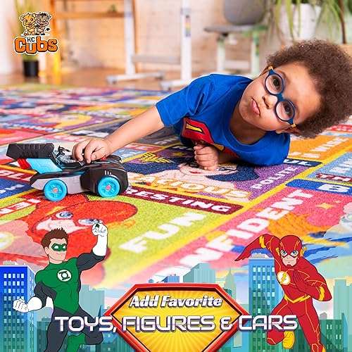 KC Cubs DC Super Hero Rug - ABC Alphabet - Traits & Emotions Playrug - Educational & Learning Carpets - Children’s Play - Rectangular Kids Play Carpet - Toddlers 2 & Up - Playroom, Classroom, Bedroom 4