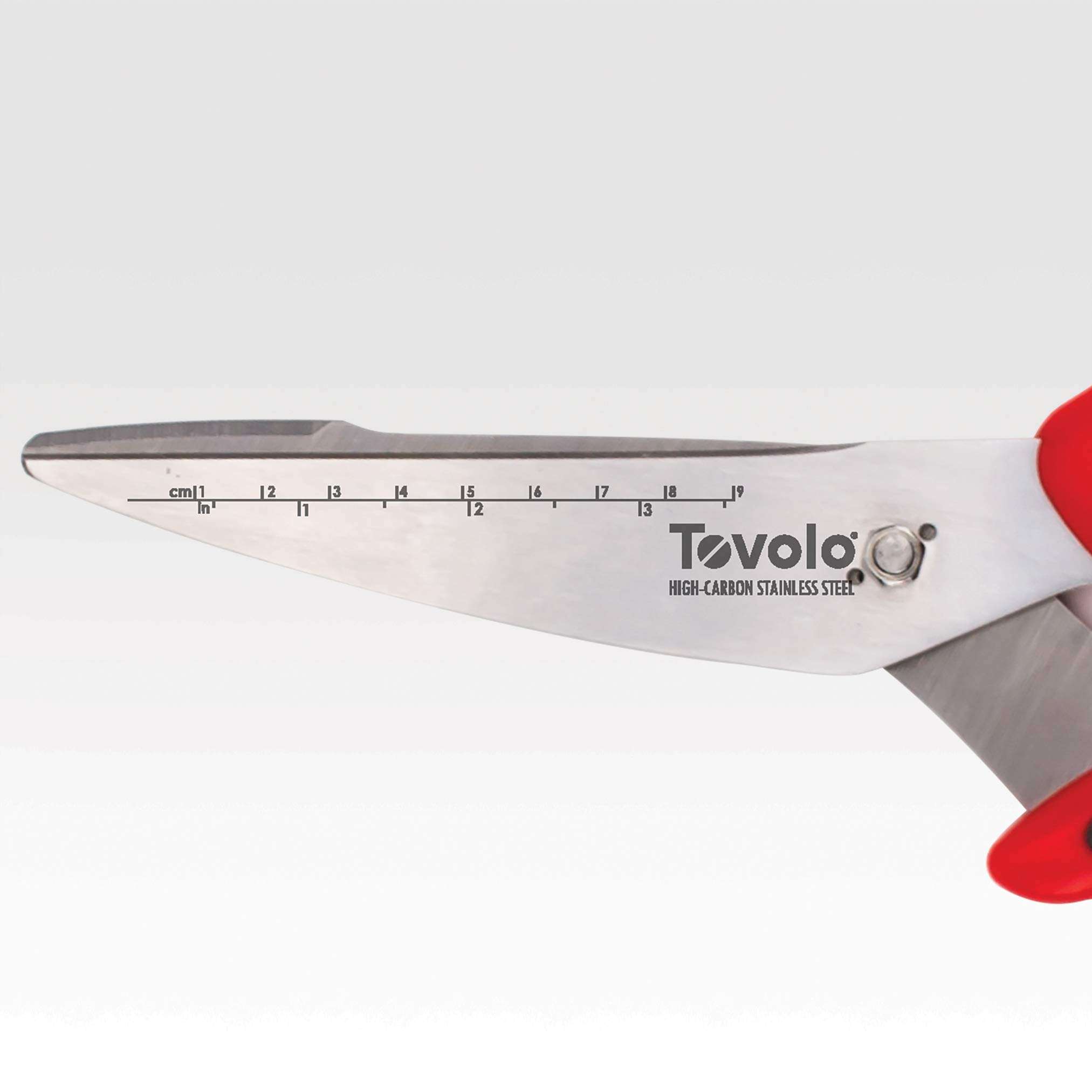 Tovolo Shears with Comfort Grip Handles & Built-in Bottle Opener Heavy Duty Kitchen Scissors with Micro-Serrated Blade, Printed Measurement Guide, Dishwasher Safe & BPA-Free, One Size, Red 5
