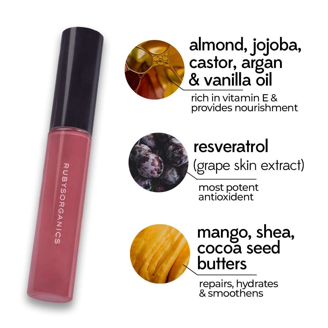 Ruby's Organics Lip Beauty Gift Kit, Everyday Pinks Combo Pack of Lipstick & Lipgloss, Moisturizing, Long Lasting, Non Sticky & Non Drying Formula, Glossy Texture, Lip Makeup, Paraben Free - Nuddy & Malibu 6