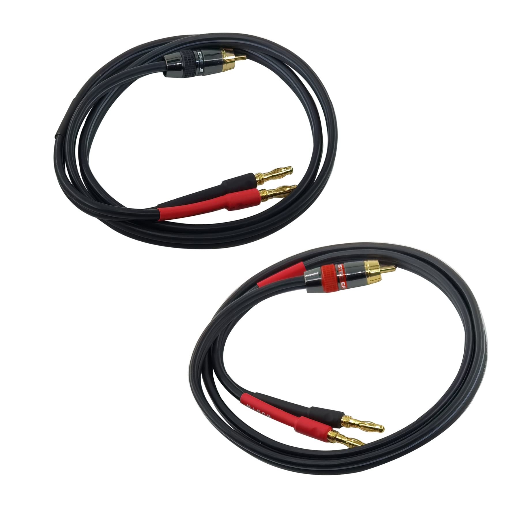 WJSTN Banana Plug to RCA Speaker Cable Banana Plug to RCA Speaker Cable 12AWG Cables,2Pack (6FT) 4