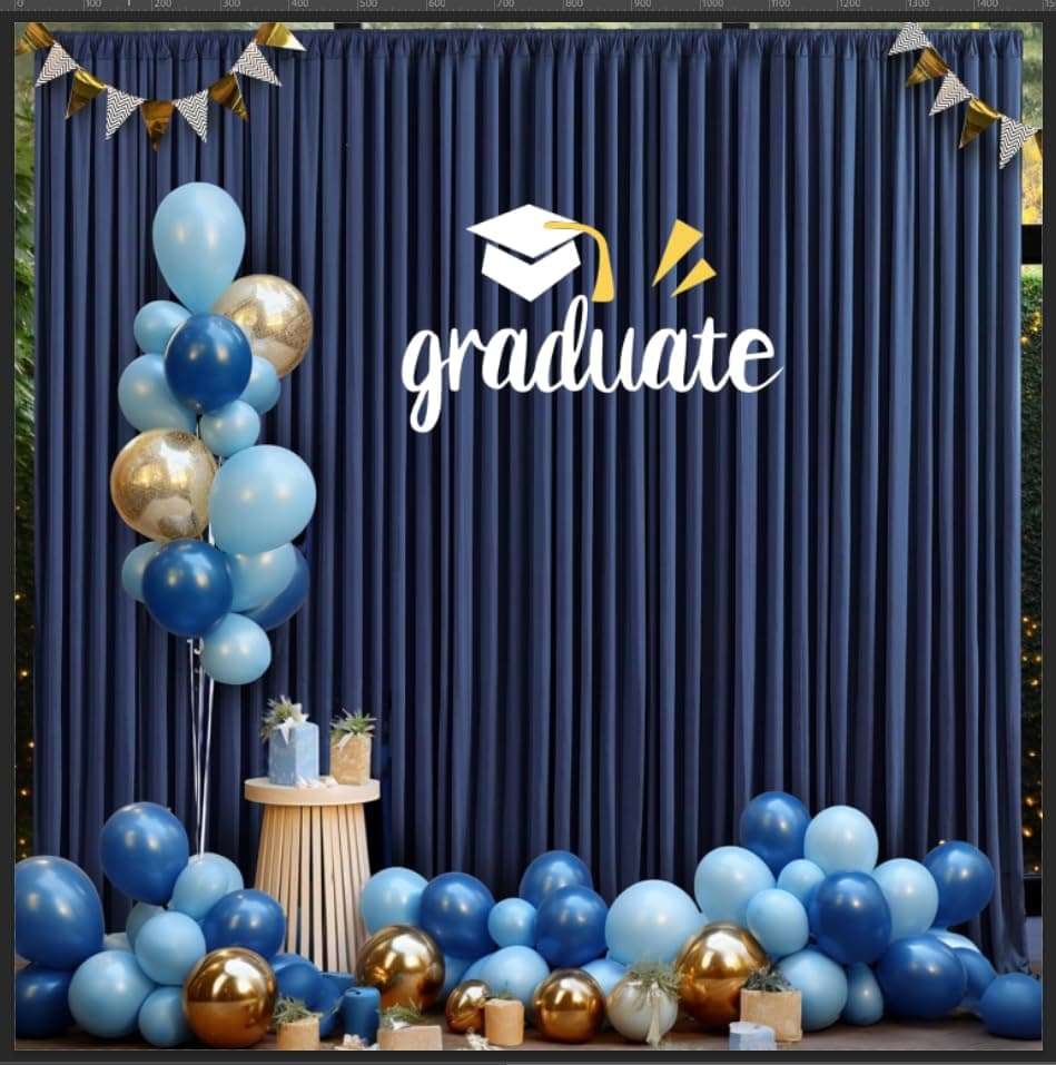 40ft×10ft Navy Blue Wrinkle Free Backdrop Curtains for Parties, 8 Panels 5×10ft Thick Silky Polyester Navy Photo Backdrop Drapes Curtains for Graduation Party Birthday Baby Shower Wedding Photography 3
