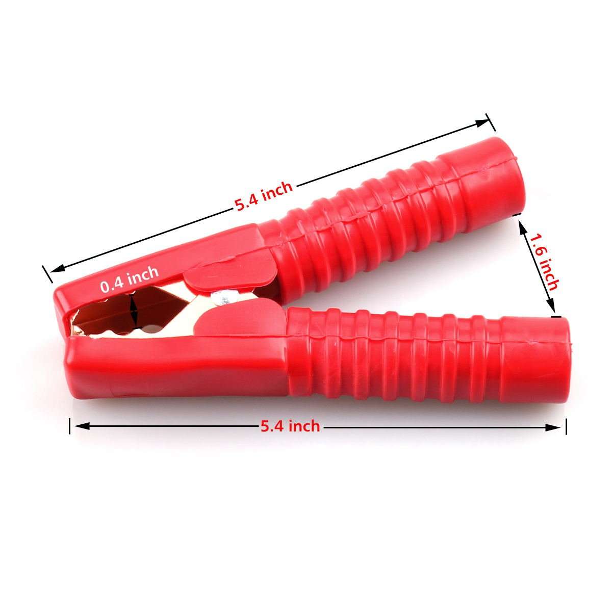 URBEST Black Red 50A Spring Loaded Car Auto Battery Cable Insulated Alligator Clamp Clips (200A Alligator Clip) 2