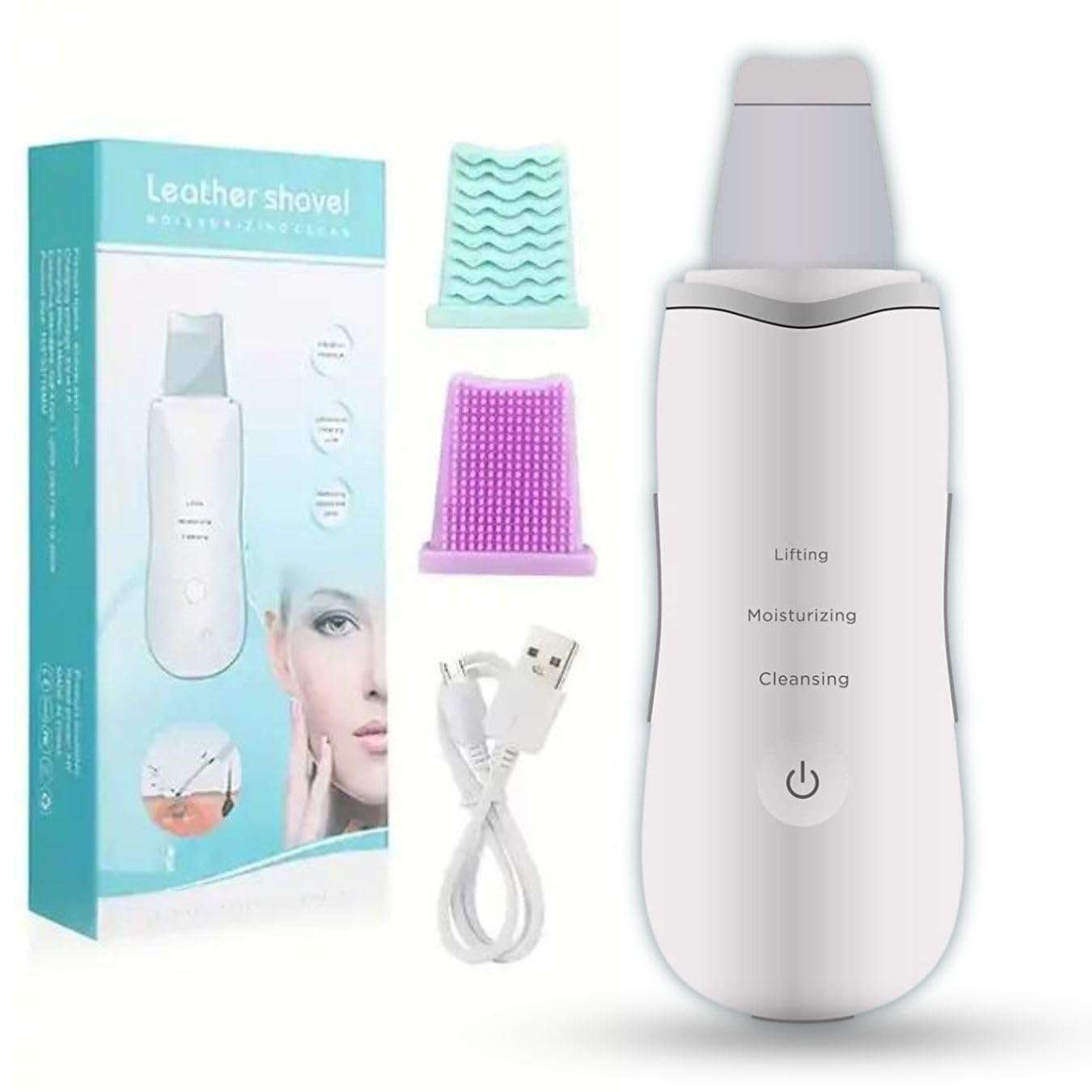 White heads and Blackhead Removal Tool | Ultrasonic Facial Kit Skin Scrubber Machine and Pores Cleanser with 3 Modes 1