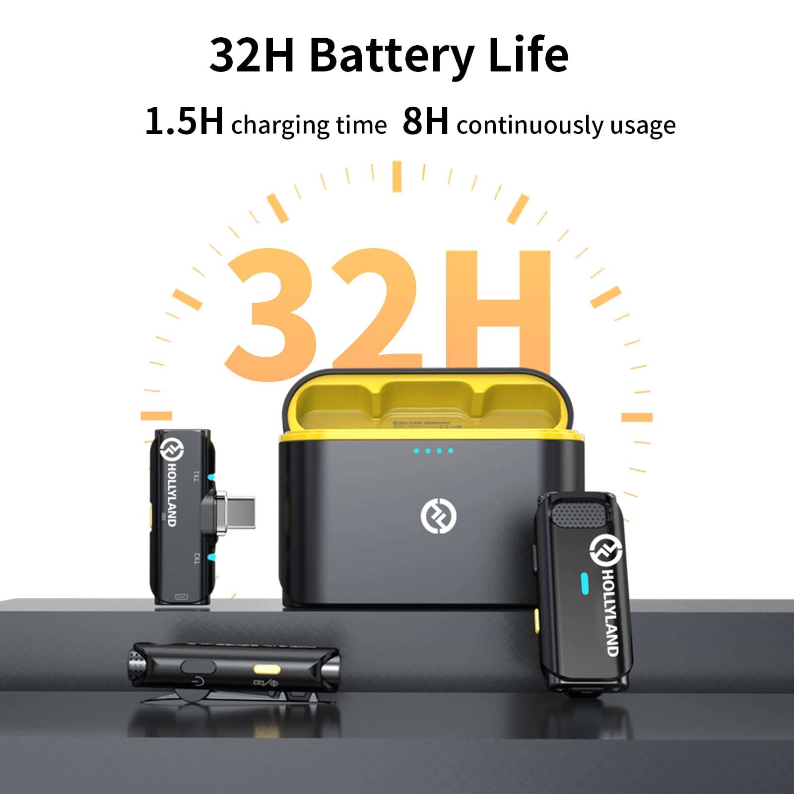 Hollyland Lark C1 Wireless Lavalier Microphone for Type C Android, Dual-Channel Lapel Mic with Noise Cancellation, 650FT 8H, Plug-Play Wireless Mic for Video Recording, Vlog(Android Black) 5