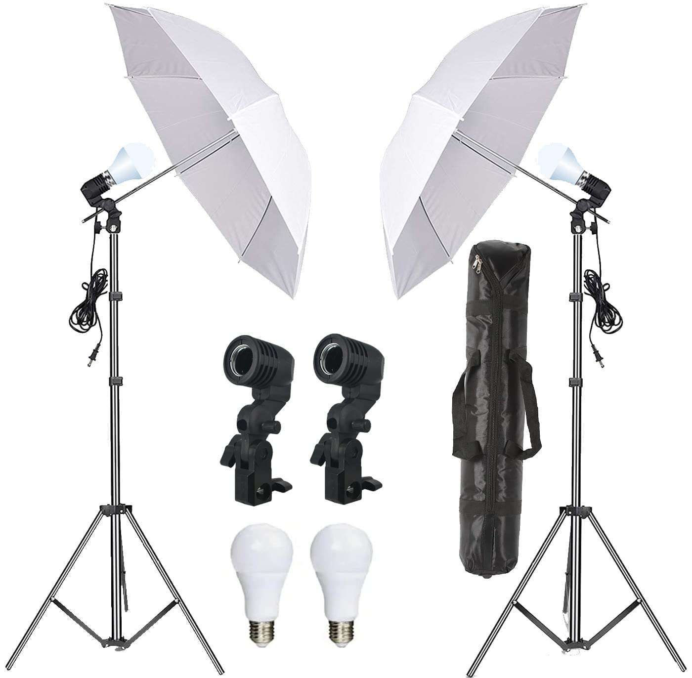Giftmax Single Holder Umbrella Lighting Kit with Umbrella Studio Light with Backdrop Cloth Screen Photo Background Backdrop Stand Support System (Single Holder Kit + Red Screen) 3