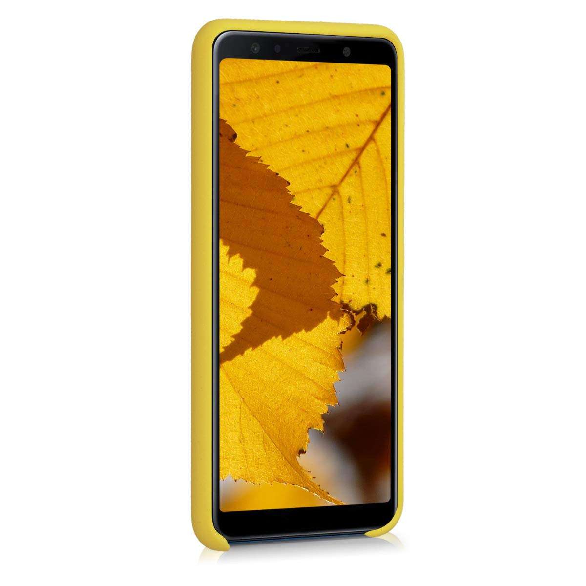 kwmobile TPU Silicone Case Compatible with Samsung Galaxy A7 (2018) - Case Slim Phone Cover with Soft Finish - Radiant Yellow 2