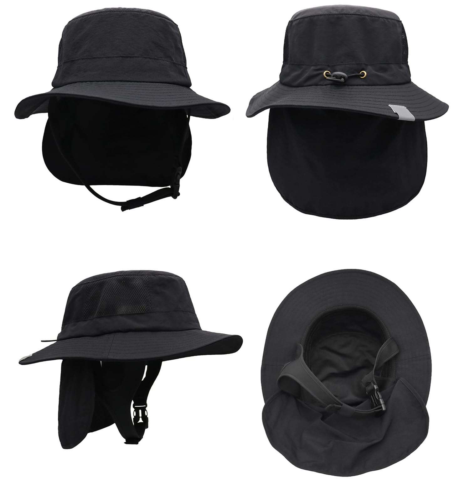 Surf Bucket Hat Quick-Dry Sun Hat with Adjustable Chin Strap for Water Sports Neck Wrap/UV Protection (US, Numeric, 7, 7 1/2, Light Green) 3