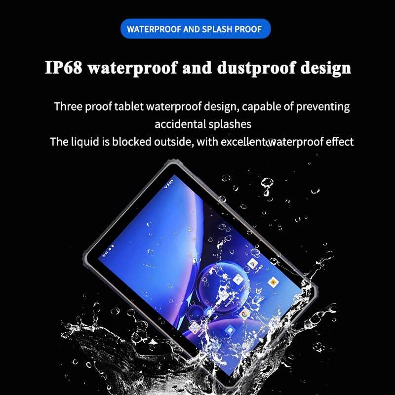 Breloom ST10-5G Rugged Tablet, 10.1 inch Andriod 14 Tablet, Octa-Core CPU 8GB+256GB, IP68 Waterproof, 10000mAh, 5G/BT 5.0/GPS/NFC, 13MP+5MP Camera (Orange) 4
