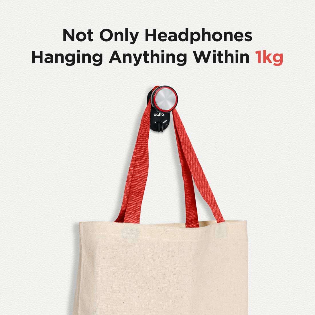 actto Extensible PC Gaming Headset Headphone Hook Holder with Cable Clip 3M VHB Tape, Cable Organizer, Universal Stand for All Brands, Earbuds, Earphones, Wall Under Desk, Headset Holder Mount 5