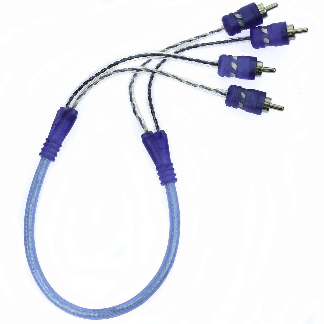 VooDoo Car Audio RCA Interconnect Blue 100% OFC Copper (1.6 FT) 2