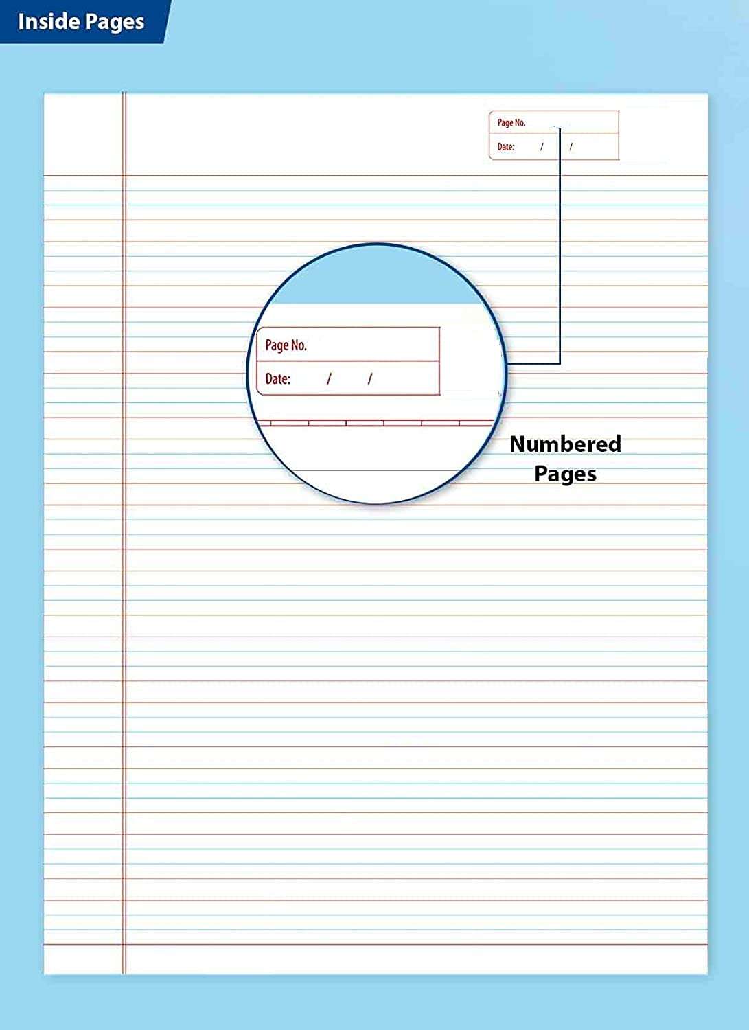 Rush Rough A4 Spiral Notebook 300 Pages | Single Line Ruled | 300 Pages Notebook Ruled | Pack of 1 | Spiral Register (300 Pages, Single Line Ruled) 4