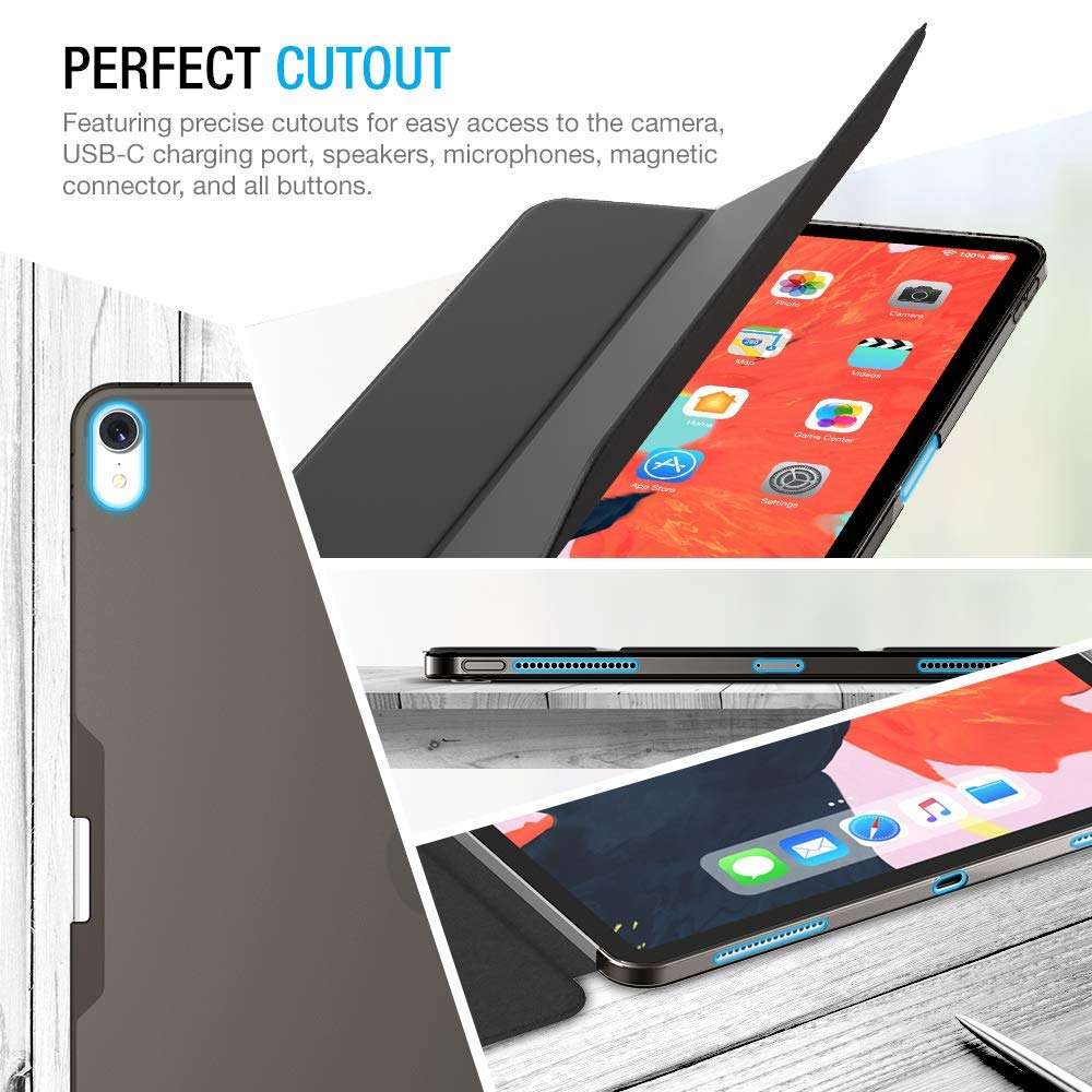 Original Case for iPad Pro 12.9 inch 2018 3rd Generation A1876/A1895/A2014/A1983 Ultra Slim Fit Hard Cover Pencill Compatible.Auto Wake/Sleep - Black 4