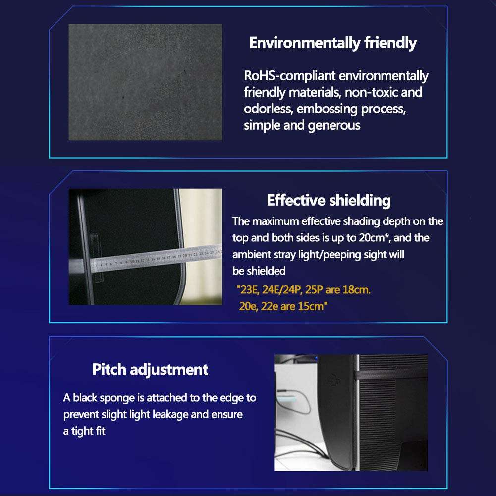 MNSSRN 27-Inch Computer Screen Hood, Anti-Stray Light and Anti-Peeping Eye Protection Baffle, Suitable for Apple iMac/Imacpro Model Computers, Suitable for Frame Width 65CM,Gray 6