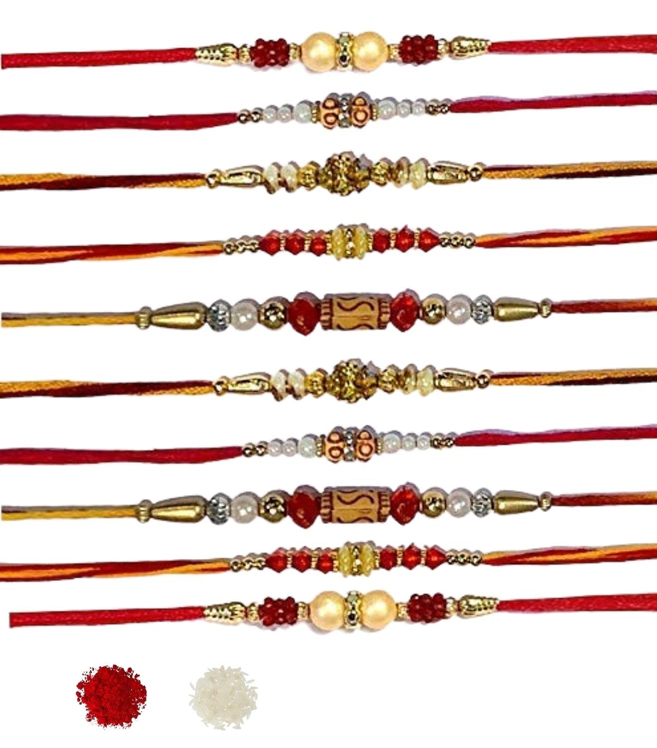 Webelkart |Combo Of 10 Rakhi For Brother, Bhaiya, kids and Bhabhi with Beautiful Rakshabandhan Greetings Card/Bhabhi Lumba Rakhi (Pack of 10) 1