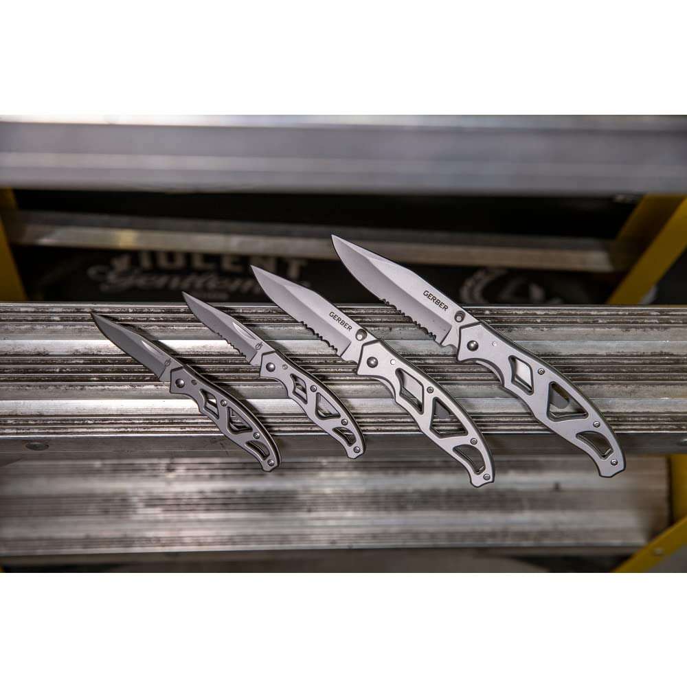 Gerber Gear Paraframe Mini Pocket Knife, 2.2 Inch Serrated Edge Small EDC Folding Knife with Safety Lock for Everyday Carry, Gifts for Men, Stainless Steel 2