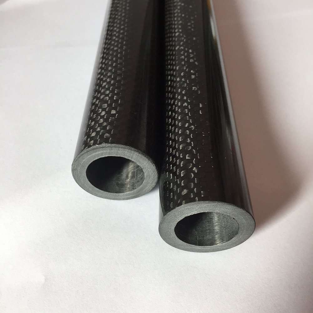 Abester Roll Wrapped Carbon Fiber Tube ID 15mm x OD 17mm x 500mm 3k Glossy Pipe (1 Piece) 3