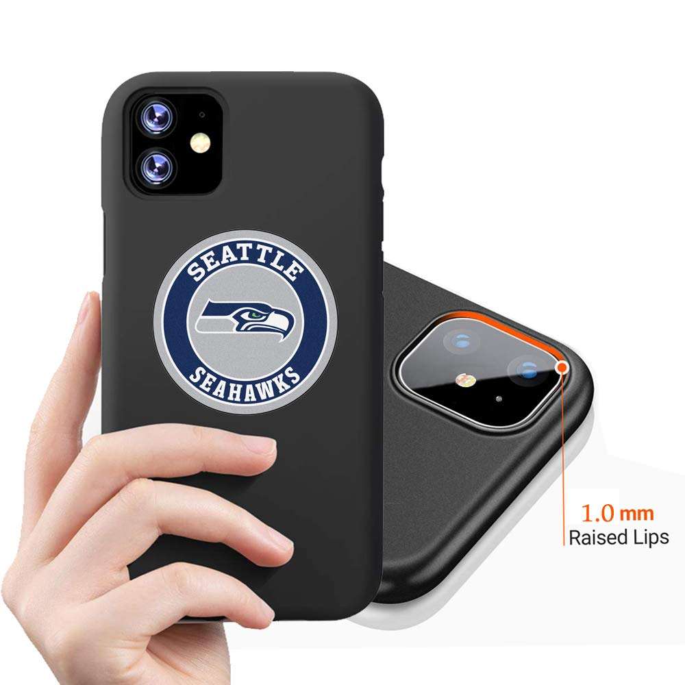 Seahawks iPhone 11 Case, iPhone 11 Soft Silicone Magnetic Case for Magnet Car Mount Phone Holder with Built-in Metal Plate, Slim Fit Premium Rubber Cover for iPhone 11 6.1 inches 3