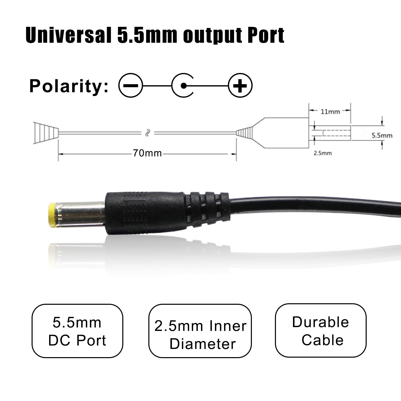AC to DC Powertool Battery Charger: Output 21V / 1A Power Adapter for Mini Chainsaw Lithium-ion Batteries with 5.5mm Jack Charing Cable 4