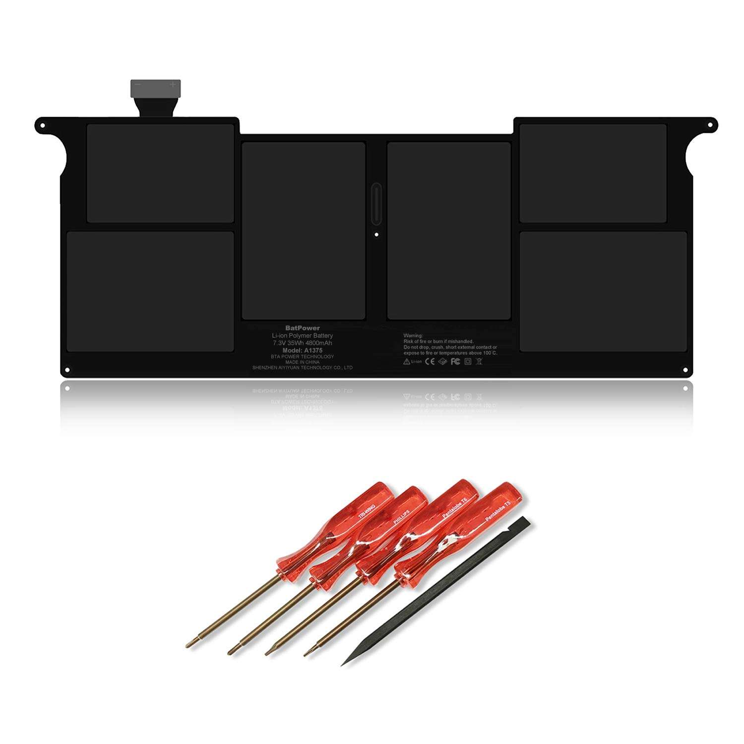 BatPower A1375 Replacement Laptop Battery for Apple Late 2010 MacBook Air 11-inch A1370 EMC 2393 Battery MacBook Air 11" A1370 Apple A1375 Battery 35Wh 1