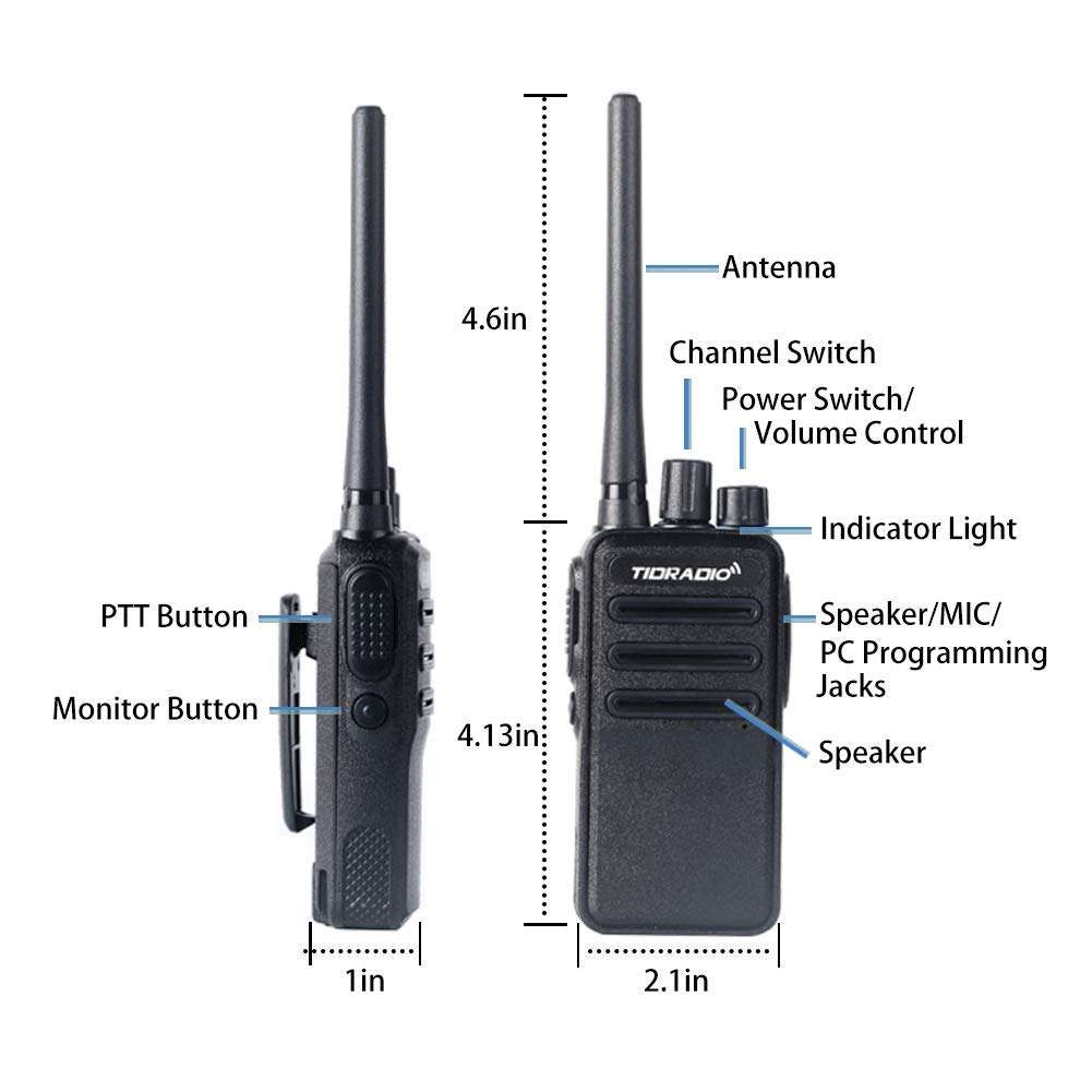 TIDRADIO TD-60 Two Way Radio 2 Way Radios Walkie Talkies Long Range 16CH 2 Way Radio with Earpiece 20 Pack… 3