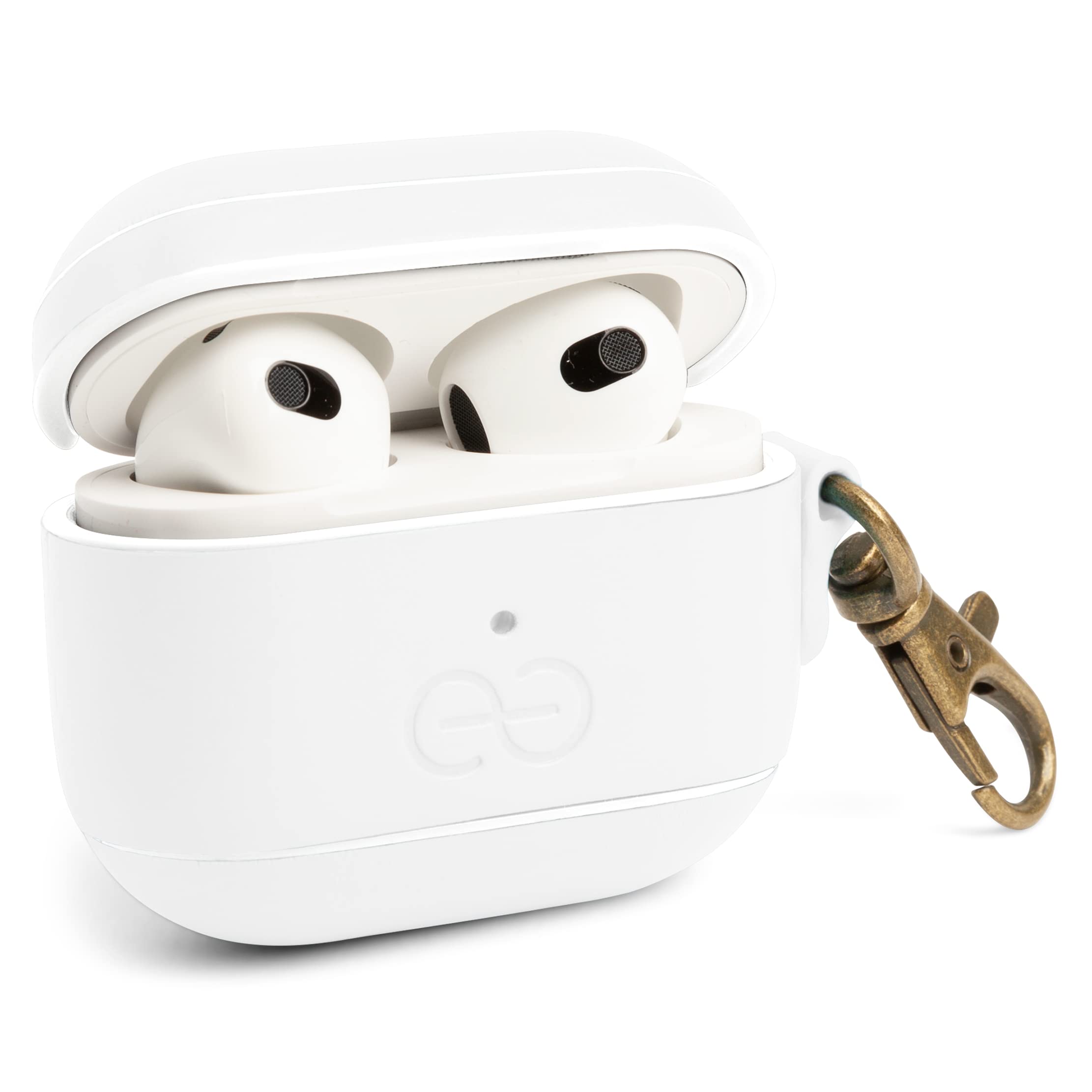 Dreem Bundle: Fibonacci Wallet-Case for iPhone 15 Plus with Om for Apple AirPods 3 Case [White] 6