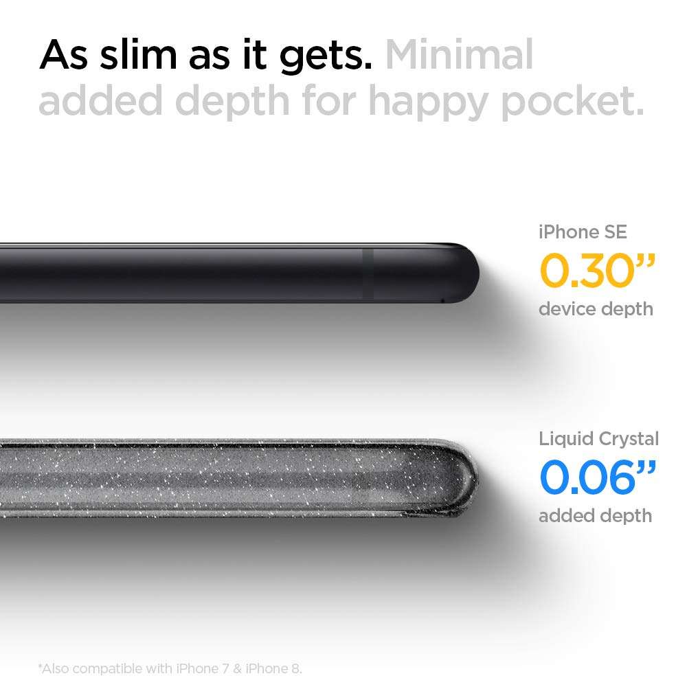 Spigen Liquid Crystal Glitter Designed for iPhone SE 2022 Case/iPhone SE 3 Case 2022 / iPhone SE 2020 Case/iPhone 8 Case/iPhone 7 Case - Crystal Quartz 5