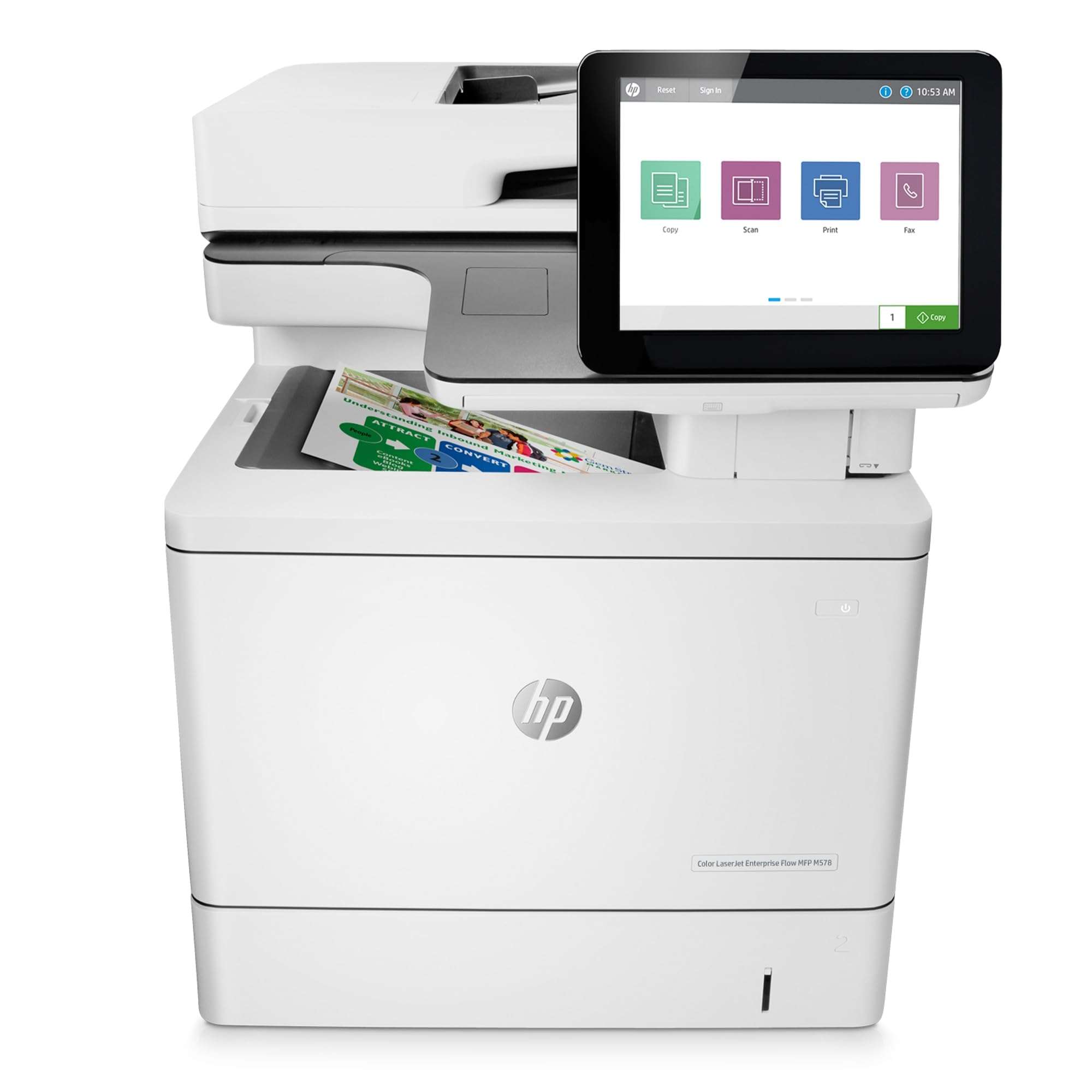 HP Color LaserJet Enterprise Flow Multifunction M578c Duplex Printer with Stapler (7ZU87A) 1