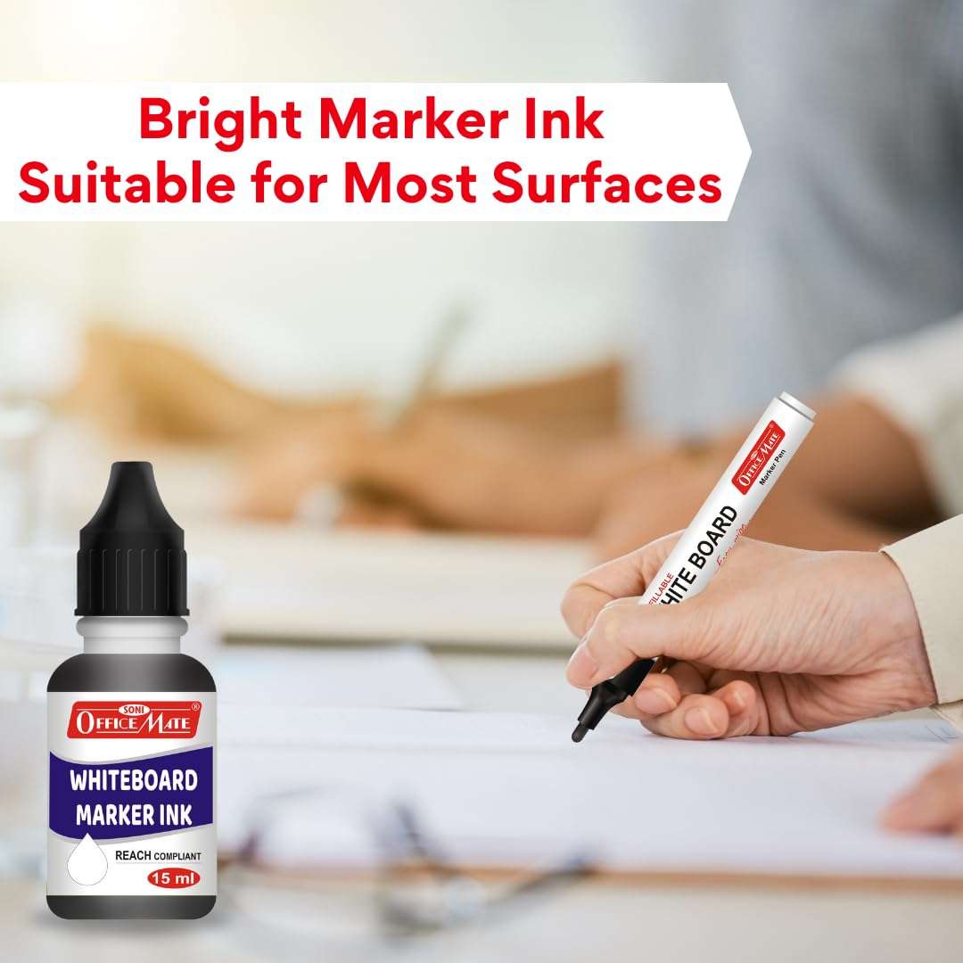 Soni Officemate Whiteboard Combo (4 Whiteboard Markers + 4 Whiteboard Markers Ink) (Black) 3