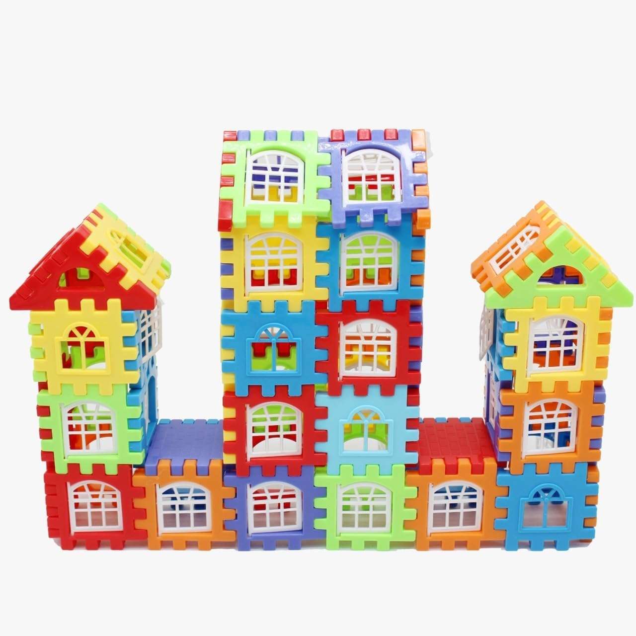 100 Pcs Happy House Building Blocks Learning/Educational Puzzle Toy for Kids 5