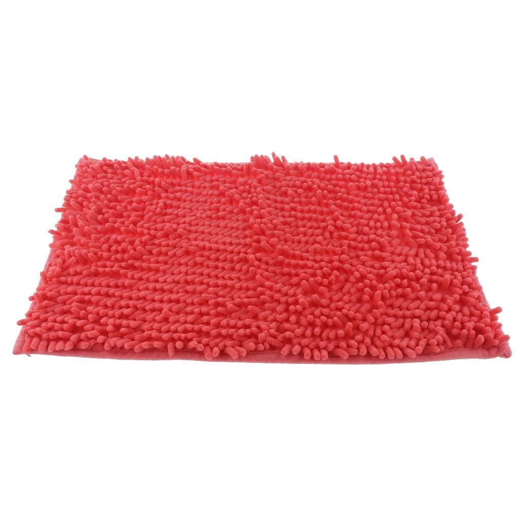 Microfiber Bathroom Kitchen Mat Bath Shower Rug Rectangular Doormat Orange L 2