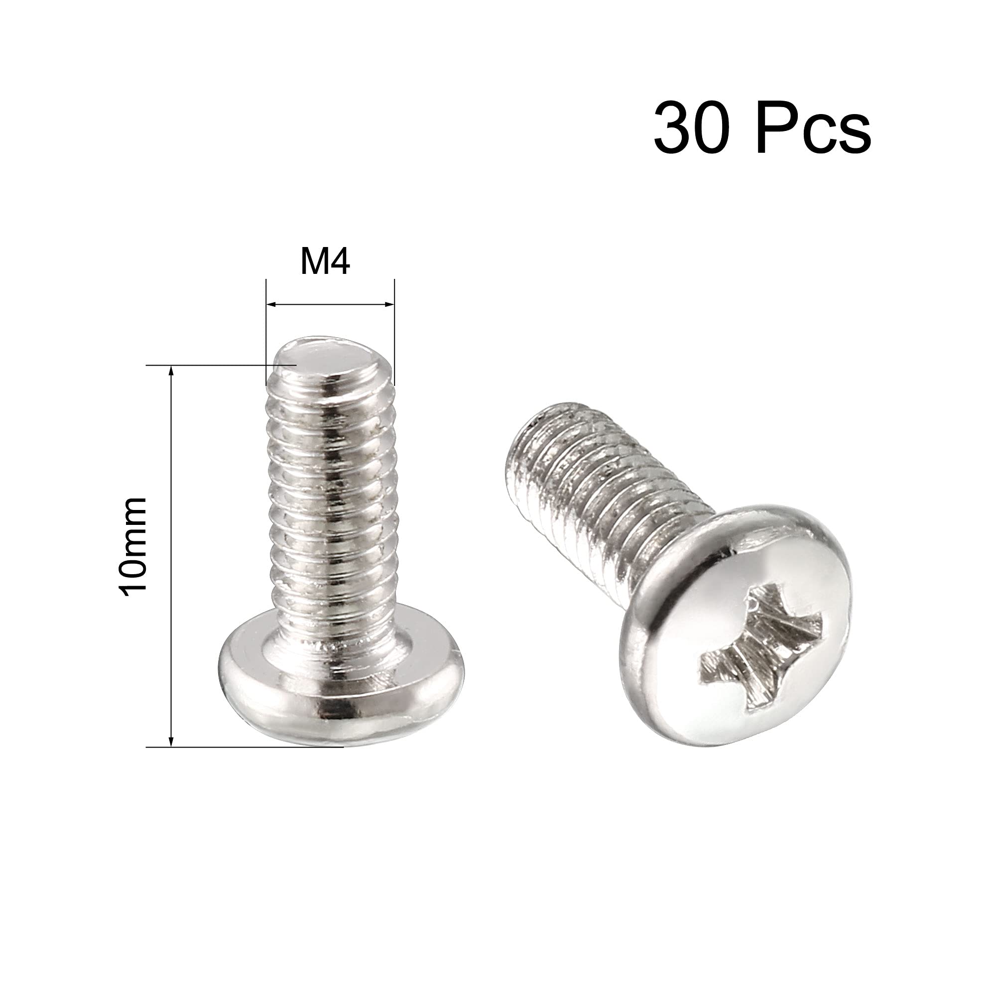 uxcell 30 Pcs TV LCD Monitor Mounting Phillips Head Screws M4 x 10mm 2