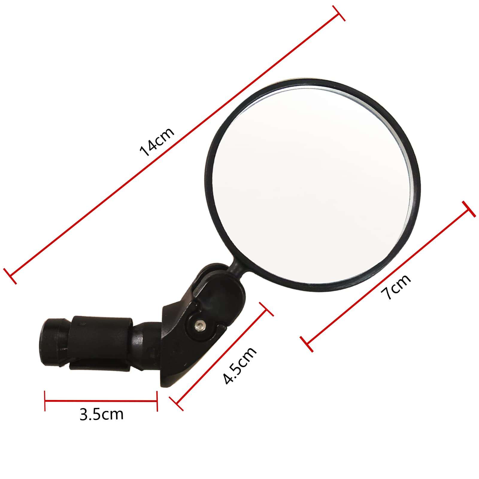 Bike Mirror, Bike Bar End Mirror,Safe Cycling Rearview Mirror,360° Rotation Adjustable Handlebar HD Glass Bicycle Rearview Mirror Universal for Bike Bicycle Electric Bike Motorcycle(Black-2PCS) 4