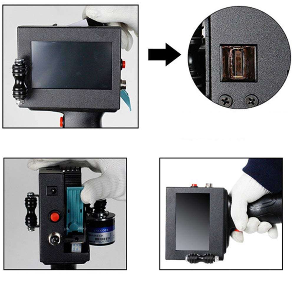MX3 Portable Label Printers Labelling Gun - Handheld Inkjet Code Printer HD, Trademark Logo Barcode Graphic Date Coder Price Label Making Machine (Color : B) 2