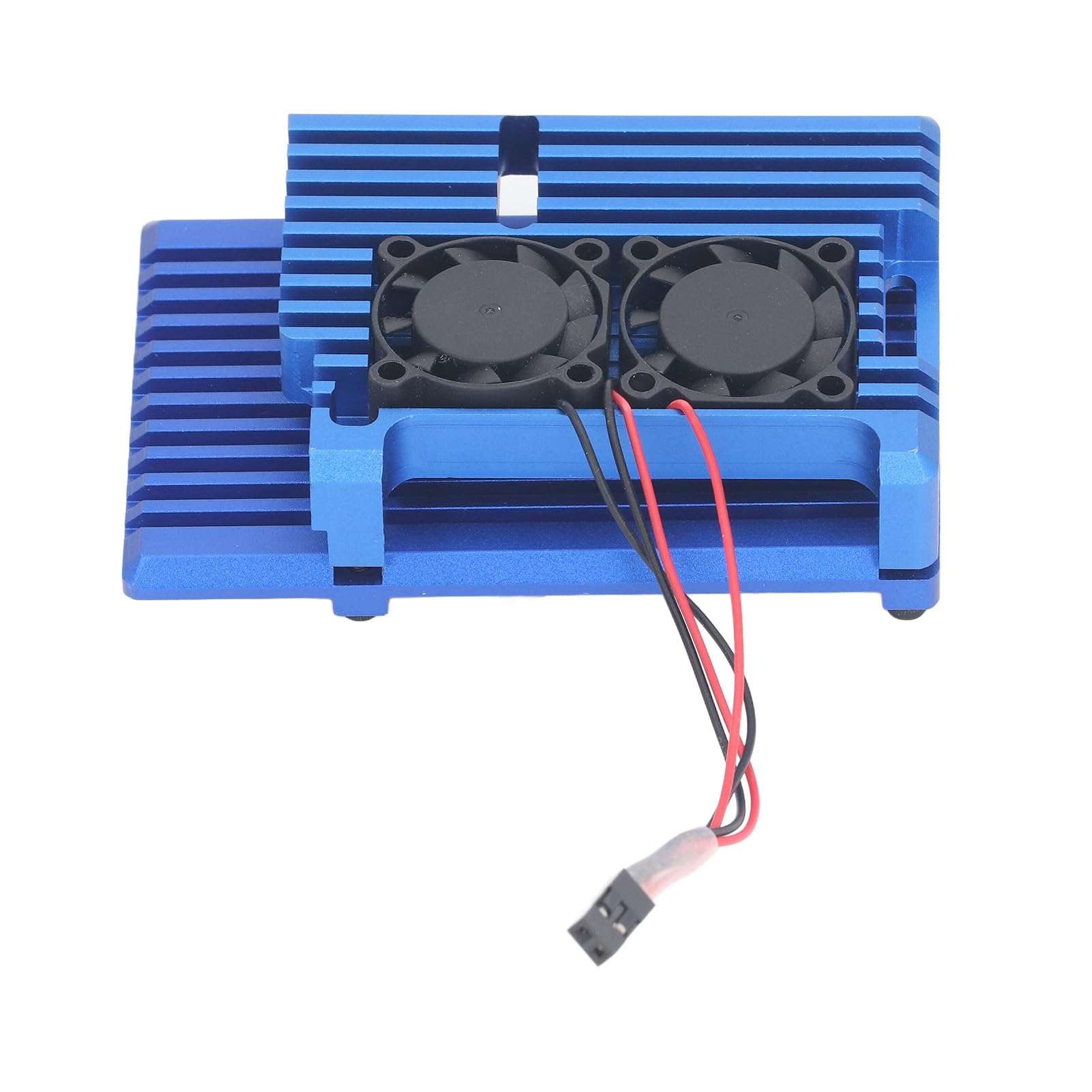 4B Cooling Fan Metal Shell Aluminum Alloy Case with Heatsink Cooling Fan for Pi4 Motherboard (Blue) 1