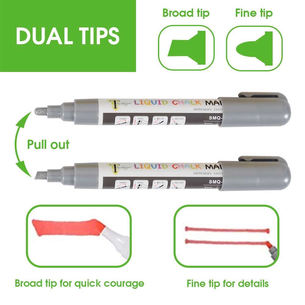 Tavolozza 30 Color Chalk Markers for Blackboards - Bold Color Dry Erase Marker Pens - Chalk Markers for Chalkboards Signs, Windows, Blackboard 3