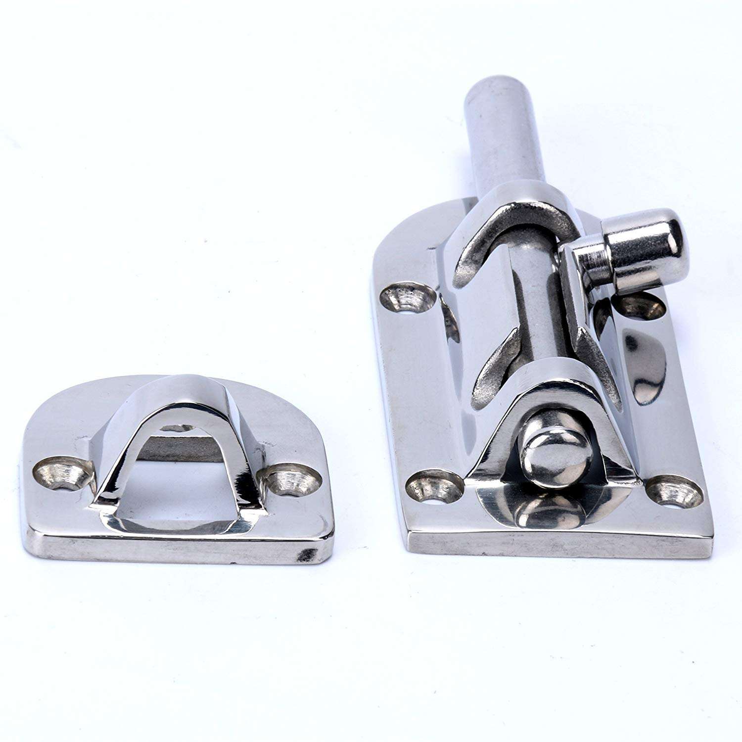 XinKun marine Door Security Slide Latch Lock, Heavy Duty Solid Thicken 316 Stainless Steel, Gate Barrel Bolt, Door Lock More Security and Privacy 4