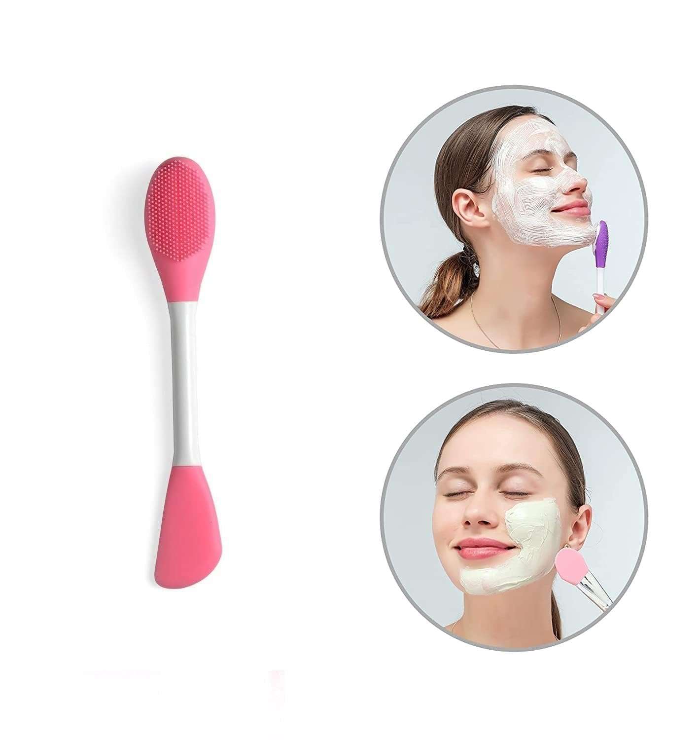 Yogilabel Beauty Silicone Face Mask Applicator Makeup Brush Double-Ended Facial Mask Brush for Mud, Clay, Charcoal Mixed Mask?Soft Makeup Beauty Brush Tools for Apply Cream, Lotion 4
