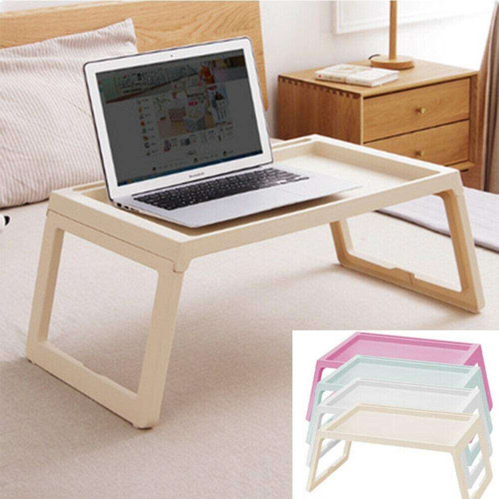 ATUP - Portable Foldable Laptop Table Breakfast Bed Table Portable Serving Tray for Eating Studying (Pink) 1