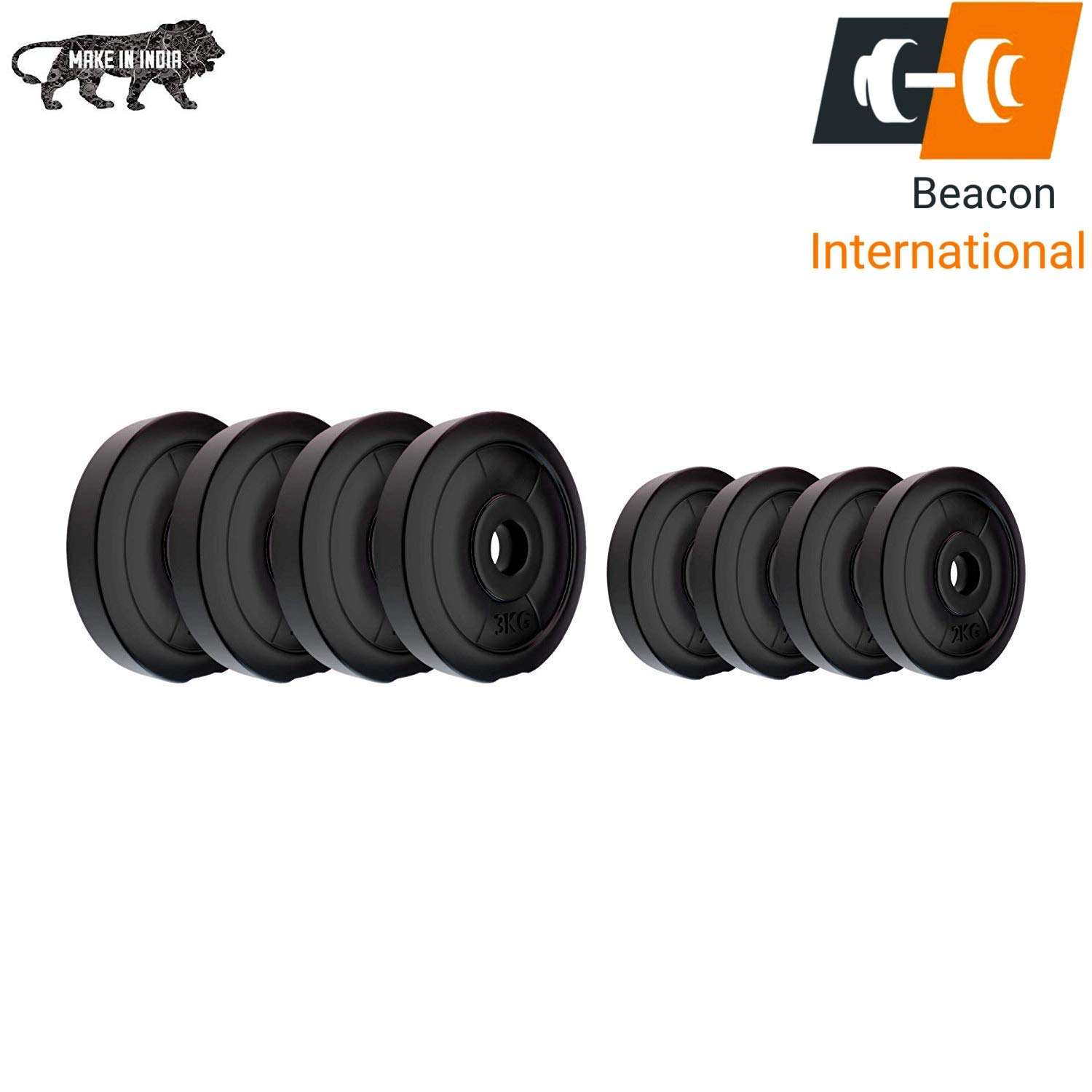 BEACON INTERNATIONAL Home Gym Set, Home Gym Equipment Combo,3 Ft Curl + 5 Ft Plain Rod and 1 Pair Dumbbell Rods, 8 in 1 Gym Bench, Fitness Bench for Men, Gym Accessories (10 KG Gym Set) 5