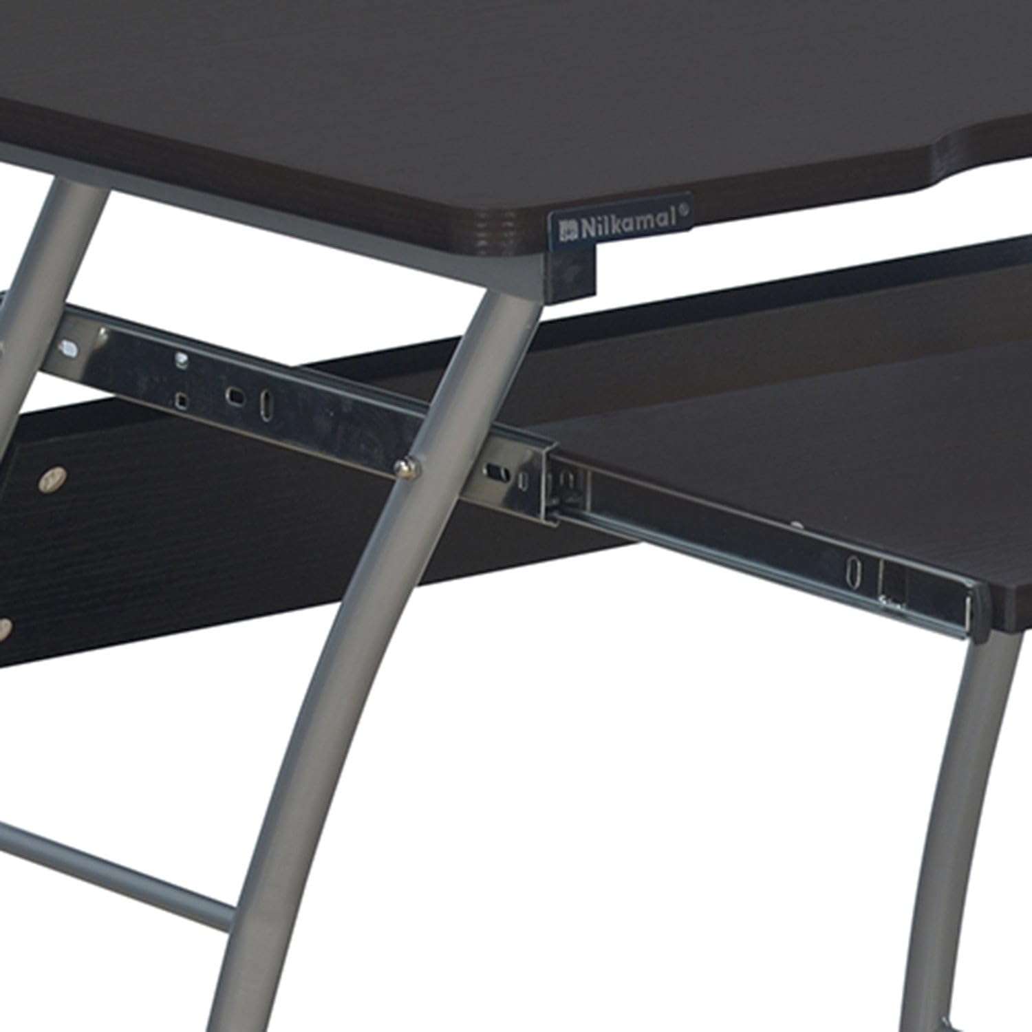 Nilkamal Leo Computer Table|Computer Laptop Table for Home or Office| 1 Year Warranty|Black & Walnut 6