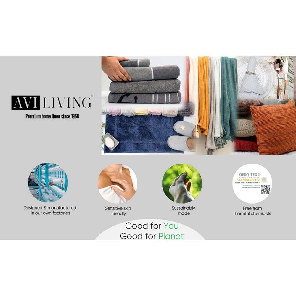 AVI Living Textured Stripe Hand Towel| Pack of 2|Men's Women's & Kids, Spa, Gym, for Gift| 550 GSM| Color: Beige & Green 6