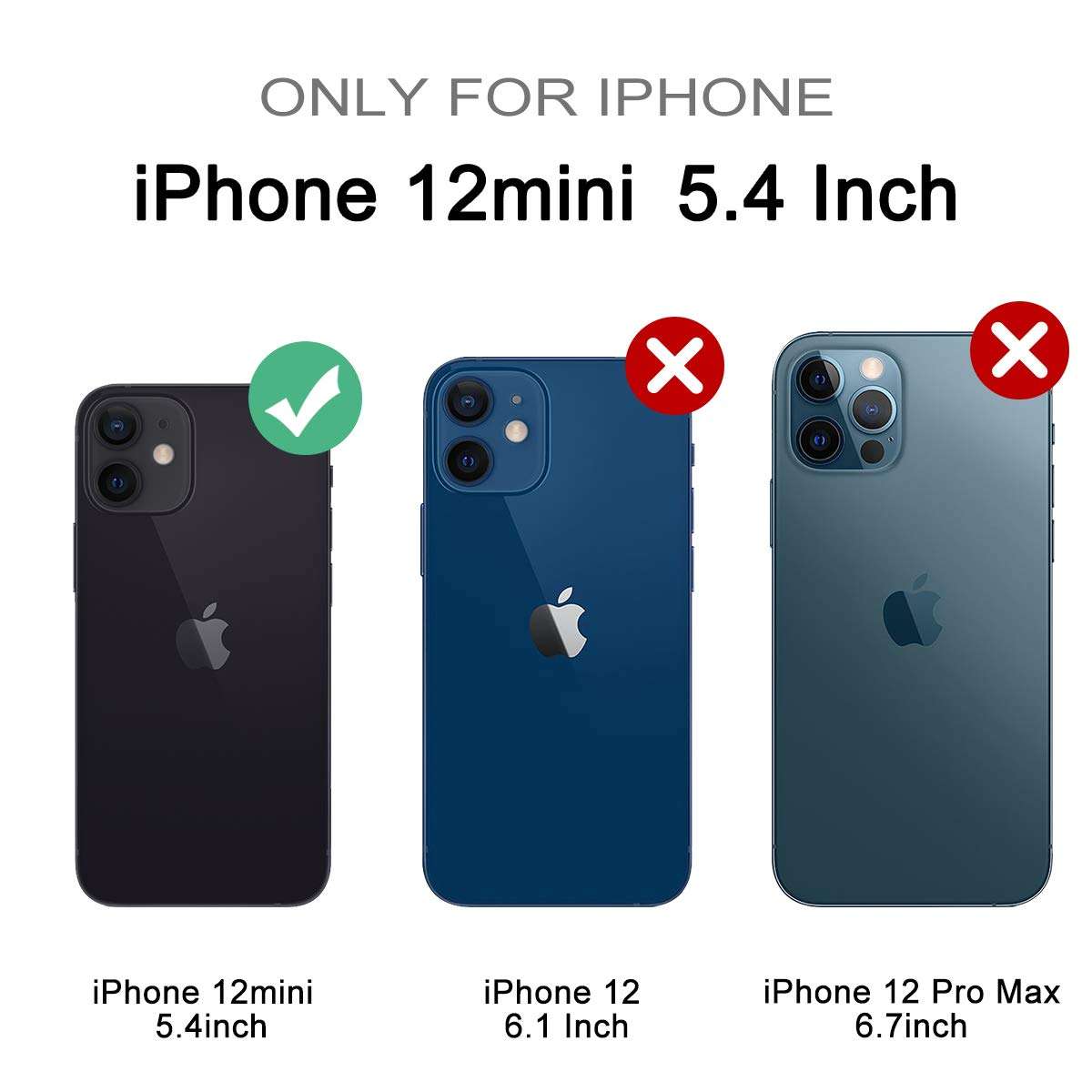 SURITCH Clear Case for iPhone 12 Mini (Only) 5.4-inch, [Built in Screen Protector] Full Body Protective Shockproof Bumper Rugged Phone Cover for iPhone 12 Mini -(Red) 6