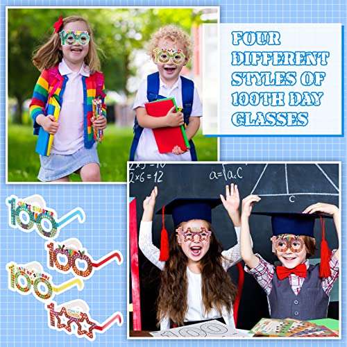 100th Day of School Kit Teacher Favor Kit Include Pencils, Color Pages, Certificates, Certificate of Merit and Glasses for Kids 100 Days School Celebration Party Favors Supplies(120 Pcs) 6