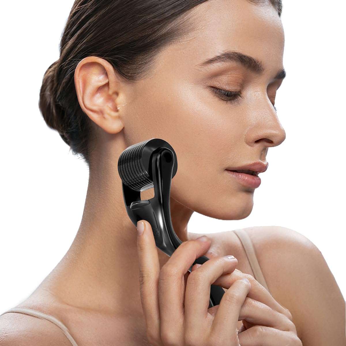 Derma Roller For Face Hair Beard，Scalp Derma Roller， Beard Microneedle Roller，Personal Use Microneedling Roller Microdermabrasion Cosmetic Beauty Instrument Self-Care Gifts For Men Women 6