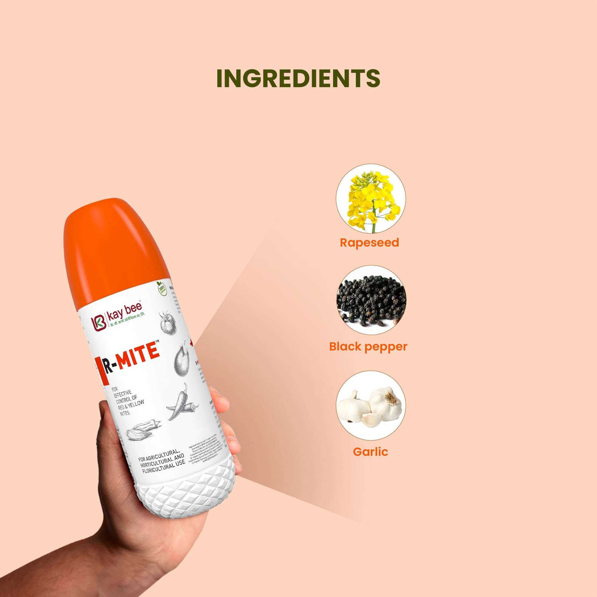Kay Bee R-Mite | Red Mite Controls Insect for Agriculture, Farming | Red Mite and Yellow Mite Controls in Crops | Acaricide for Plants - 5 Litre 5