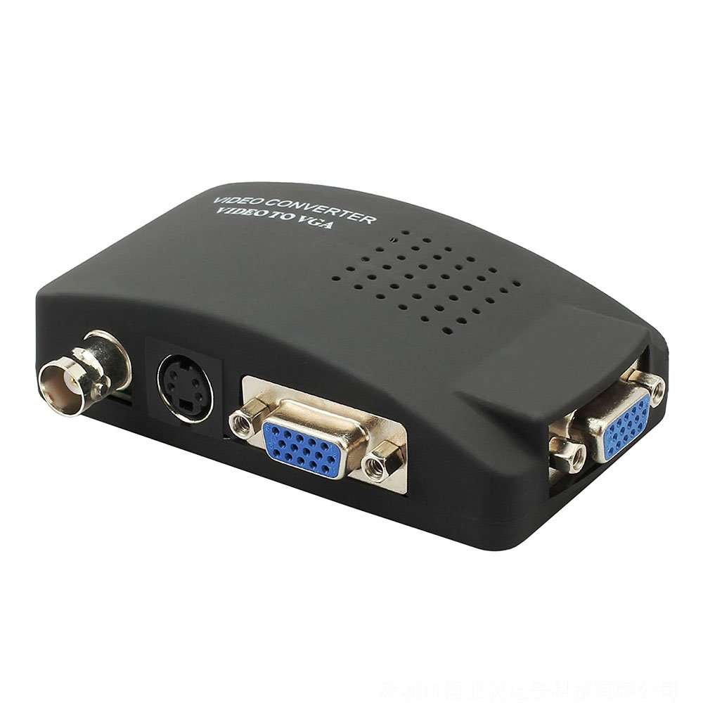 Usee BNC S-Video VGA to VGA Converter CCTV Camera PC to TV VGA Input to VGA Output Laptop Computer Monitor Converter Adapter for DVR DVD Player Support PAL NTS 1
