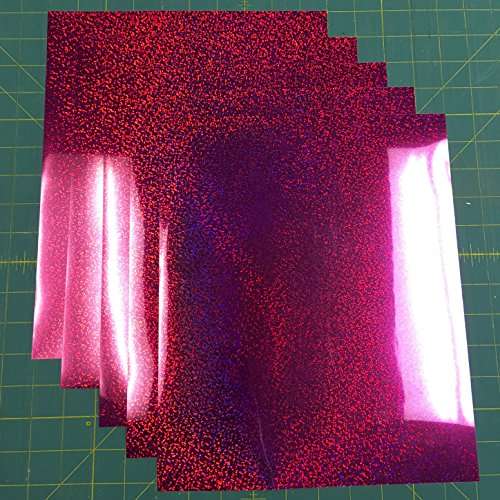 Fuchsia DecoSparkle (5) Sheets 12" x 9.75" Iron on Heat Transfer Vinyl Roll, HTV